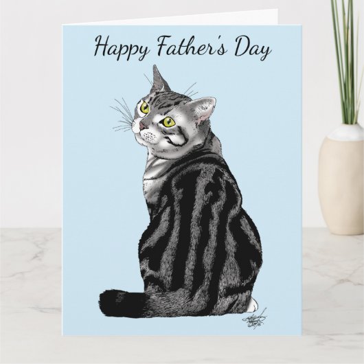 Silver Tabby Vatertag Karte (Vorderseite)