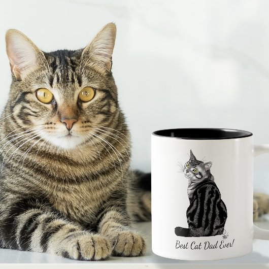 Silver Tabby Vatertag Zweifarbige Tasse