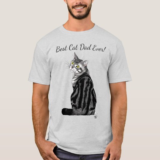 Silver Tabby Vathers Day T-Shirt (Vorderseite)