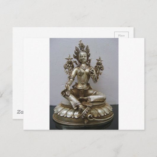 SILVER TARA BUDDHIST GODDESS POSTKARTE (Vorne/Hinten)