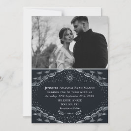 Silver Tarot Card Wedding Magnetic Foto Card Magneteinladung