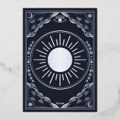 Silver Tarot Gothic Wedding Foto Save the Date Folieneinladung (Rückseite)