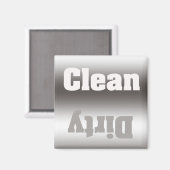 Silver Taupe Dirty Clean Magnet (Vorderseite/Rückseite)