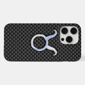Silver Taurus Zodiac Sign auf Carbon Fibre Print iPhone Hülle (Rückseite (Horizontal))