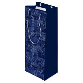 Silver Taurus Zodiac Sign Navy Blue Digital Camouf Geschenktüte Für Weinflaschen (Rückseite Schrägansicht)