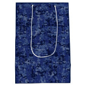 Silver Taurus Zodiac Sign Navy Blue Digital Camouf Mittlere Geschenktüte (Rückseite)