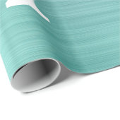 Silver Teal Glitter Brushed Metal Monogram Name Geschenkpapier (Rolleneckpunkt)