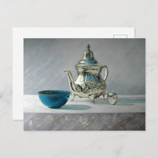Silver Teapot Postcard Postkarte (Vorne/Hinten)