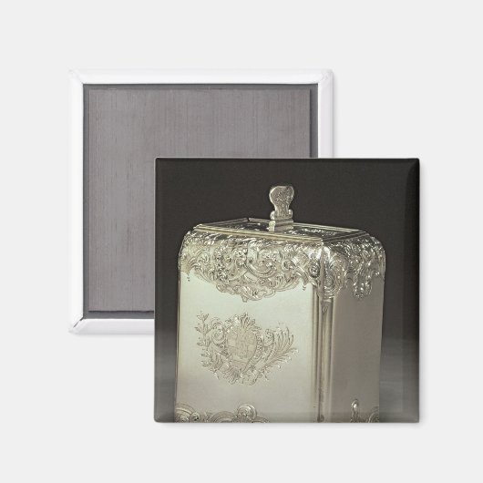 Silver Teekanister von Paul de Lamerie Magnet (Vorderseite/Rückseite)