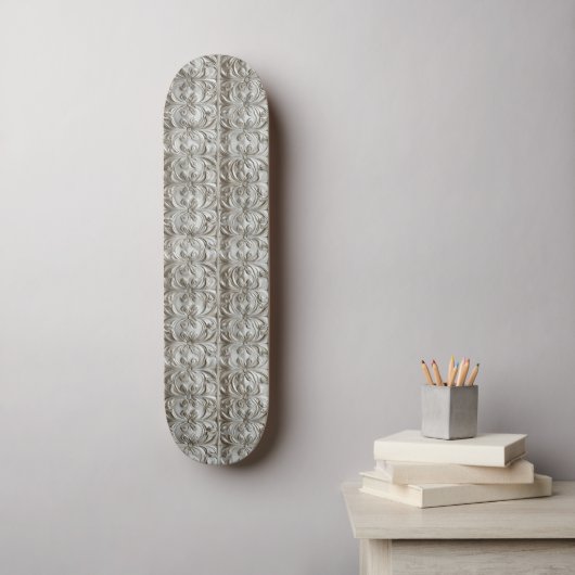 Silver Tellers Pattern Skateboard (Wandkunst)