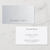 Silver Template Beruflich Luxury Modernes Elegante Visitenkarte (Vorne/Hinten)