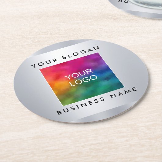 Silver-Template für Imitate zum Hinzufügen von Log Runder Pappuntersetzer (Angewinkelt)