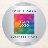 Silver-Template für Imitate zum Hinzufügen von Log Runder Pappuntersetzer (Vorderseite)