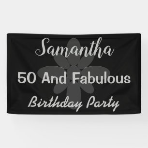 Silver Text 50 und fabelhaftes Geburtstagsbanner Banner