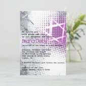 SILVER TEXTURE STAR Bar Bat Mitzvah Einladung (Stehend Vorderseite)