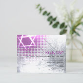 SILVER TEXTURE STAR Bar Bat Mitzvah Replik Karte (Stehend Vorderseite)