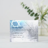 SILVER TEXTURE STAR Bar Bat Mitzvah Replik Karte (Stehend Vorderseite)