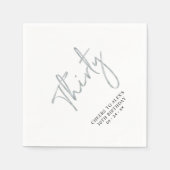 Silver Thirty | Modernes Erwachsenenalter 30. Gebu Serviette (Vorderseite)