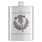 Silver Thistle on Stainless Flachmann (Vorderseite)