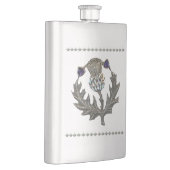 Silver Thistle on Stainless Flachmann (Rechts)