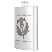Silver Thistle on Stainless Flachmann (Links)
