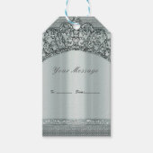 Silver Tiara Crown & Diamond Bling Gastgeschenk Geschenkanhänger (Vorderseite)