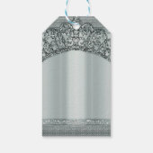 Silver Tiara Crown & Diamond Bling Gastgeschenk Geschenkanhänger (Rückseite)