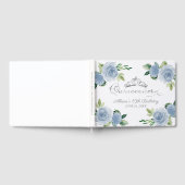 Silver Tiara Light Blue Floral Quinceanera Gästebuch (Voll)