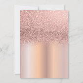 Silver Tiara, Rose Gold Glitzer Sweet 16 Party Einladung (Rückseite)