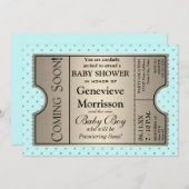 Silver Ticket Style Neues Baby ShowParty laden Einladung (Vorne/Hinten)