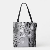 Silver Tiger Print Floral Personalisiert Tasche (Rückseite)