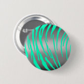 Silver Tiger Stripes Aqua Button (Vorne & Hinten)