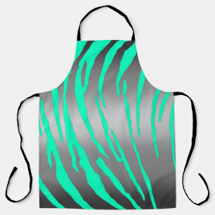 Silver Tiger Stripes Aqua Schürze