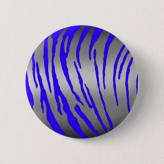 Silver Tiger Stripes Blue Button (Vorderseite)