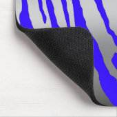 Silver Tiger Stripes Blue Mousepad (Ecke)