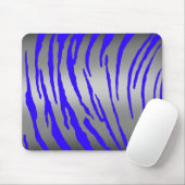 Silver Tiger Stripes Blue Mousepad (Mit Mouse)