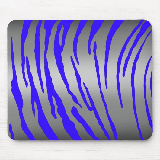 Silver Tiger Stripes Blue Mousepad (Vorne)