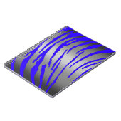 Silver Tiger Stripes Blue Notizblock (Linke Seite)