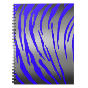 Silver Tiger Stripes Blue Notizblock