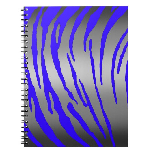 Silver Tiger Stripes Blue Notizblock (Vorderseite)