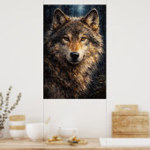 Silver Timber | Wolf Wildlife Art | Poster (Küche)