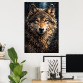 Silver Timber | Wolf Wildlife Art | Poster (Heimbüro)