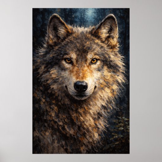 Silver Timber | Wolf Wildlife Art | Poster (Vorne)