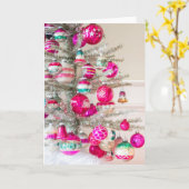 Silver Tinsel Tree mit Weihnachtsgeschmack Karte (Gelbe Blume)