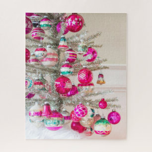 Silver Tinsel Tree mit Weihnachtsgeschmack Puzzle
