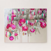 Silver Tinsel Tree mit Weihnachtsgeschmack Puzzle (Horizontal)