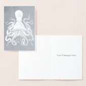 Silver Tintenfisch Octopus Folienkarte (Anzeige)