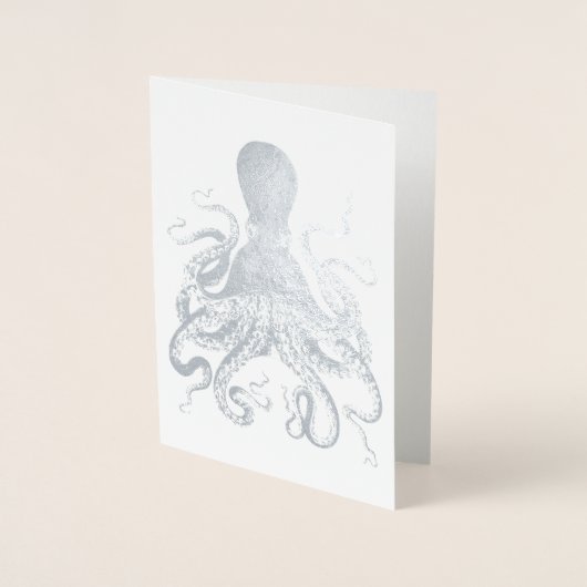 Silver Tintenfisch Octopus Folienkarte (Vorderseite)