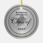 Silver Tone Class 2023 Star Foto Abschluss Keramik Ornament (Vorne)