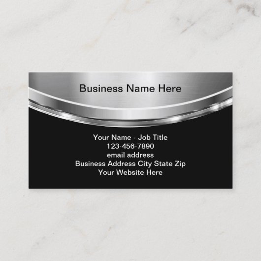 Silver Tone Glossy Quality Business Cards Visitenkarte (Vorderseite)